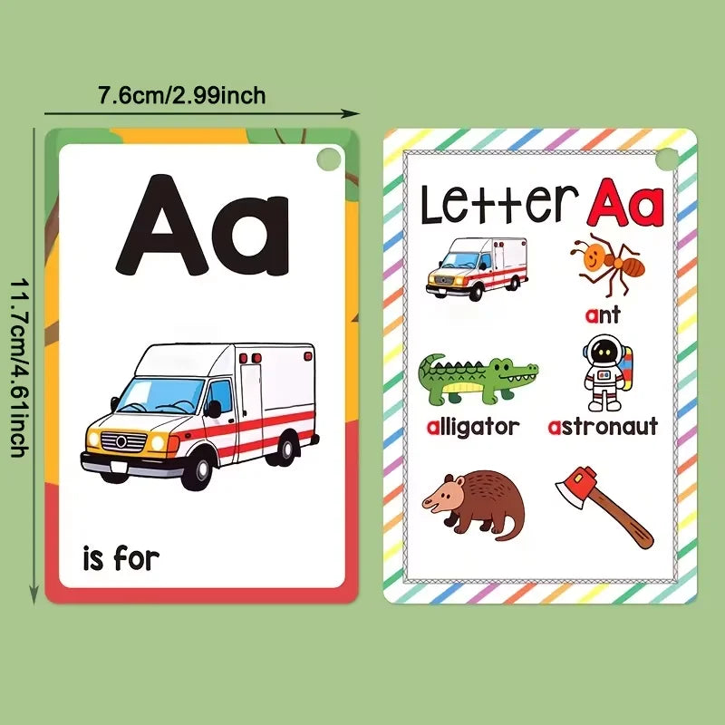 Cartes Flash Phonétiques Alphabet – Apprentissage des Lettres en Anglais pour Enfants 2-5 ans