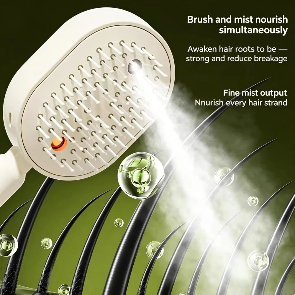 Brosse à Cheveux Électrique à Vapeur 3-en-1 – Lissage, Démêlage & Anti-Frisottis