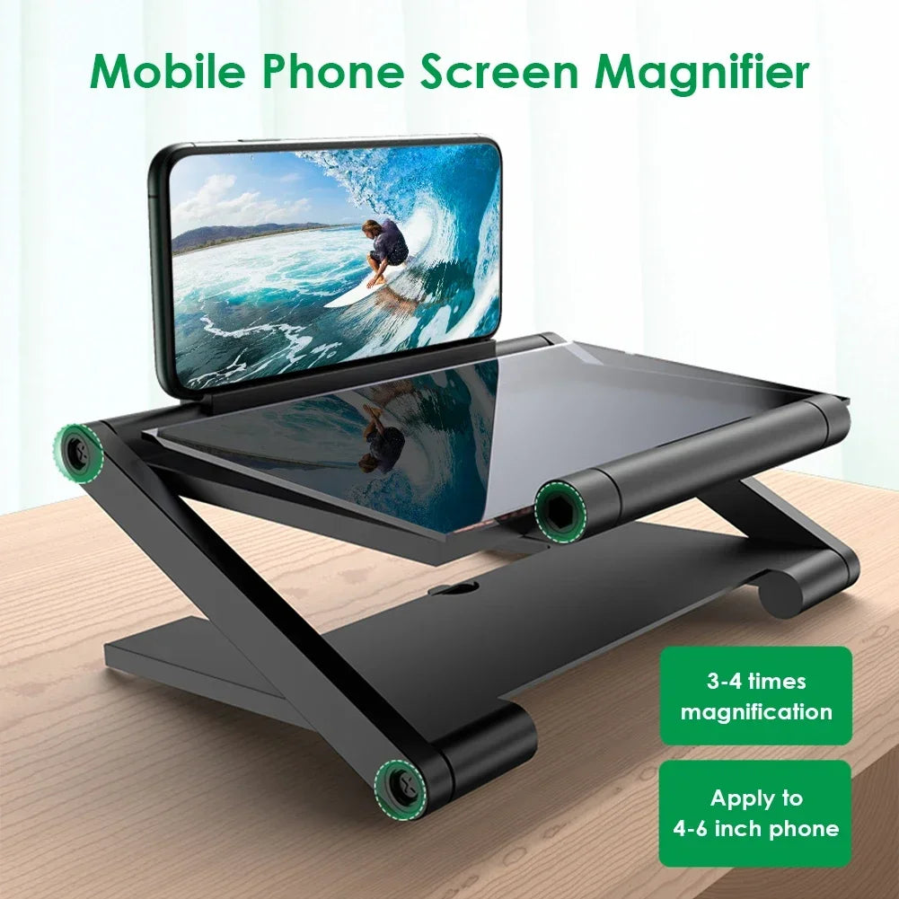 Amplificateur d’écran 3D pour smartphone – Loupe HD, projecteur vidéo, support réglable
