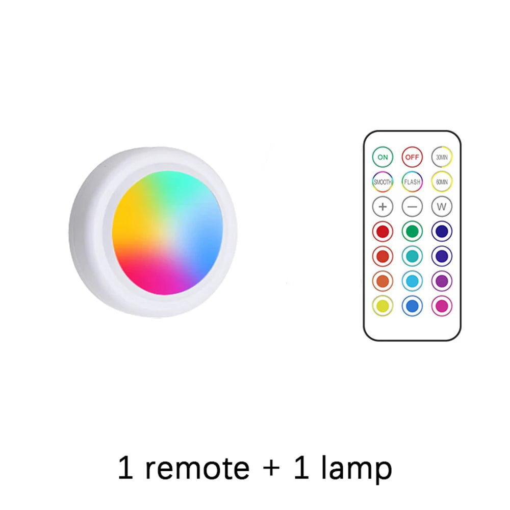 Lampes LED RGB sous Armoire – Sans Fil, Télécommande, Dimmable | Chambre, Cuisine, Garde-Robe