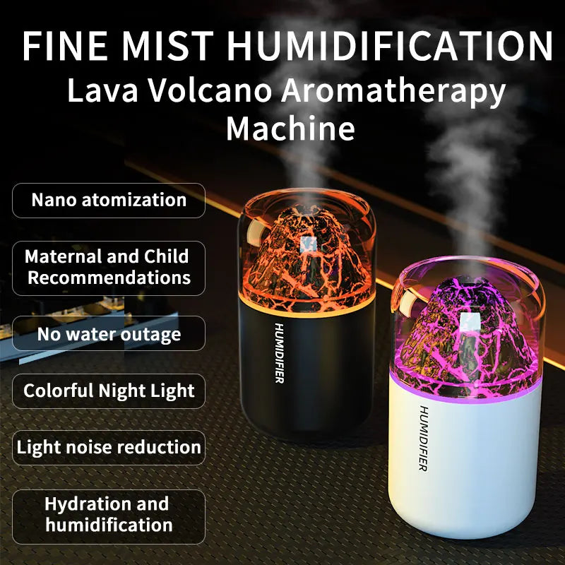 Humidificateur Diffuseur d'Arômes USB – Lampe Volcanique Colorée