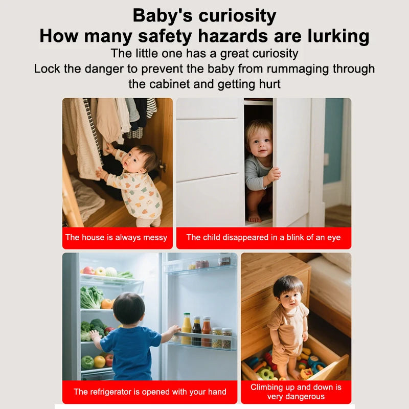 Verrou de sécurité à combinaison numérique – Protection bébé pour portes, fenêtres & frigo