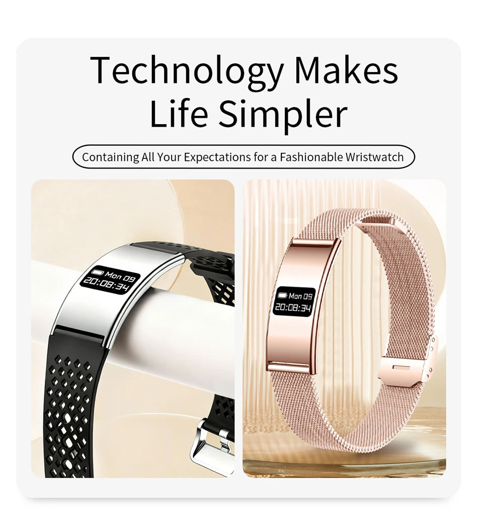 Montre Connectée Ultra-Fine BOXUXING 2026 – Suivi Cardio, SpO2, Sommeil, IPX8 | Bracelet Sportif Femme