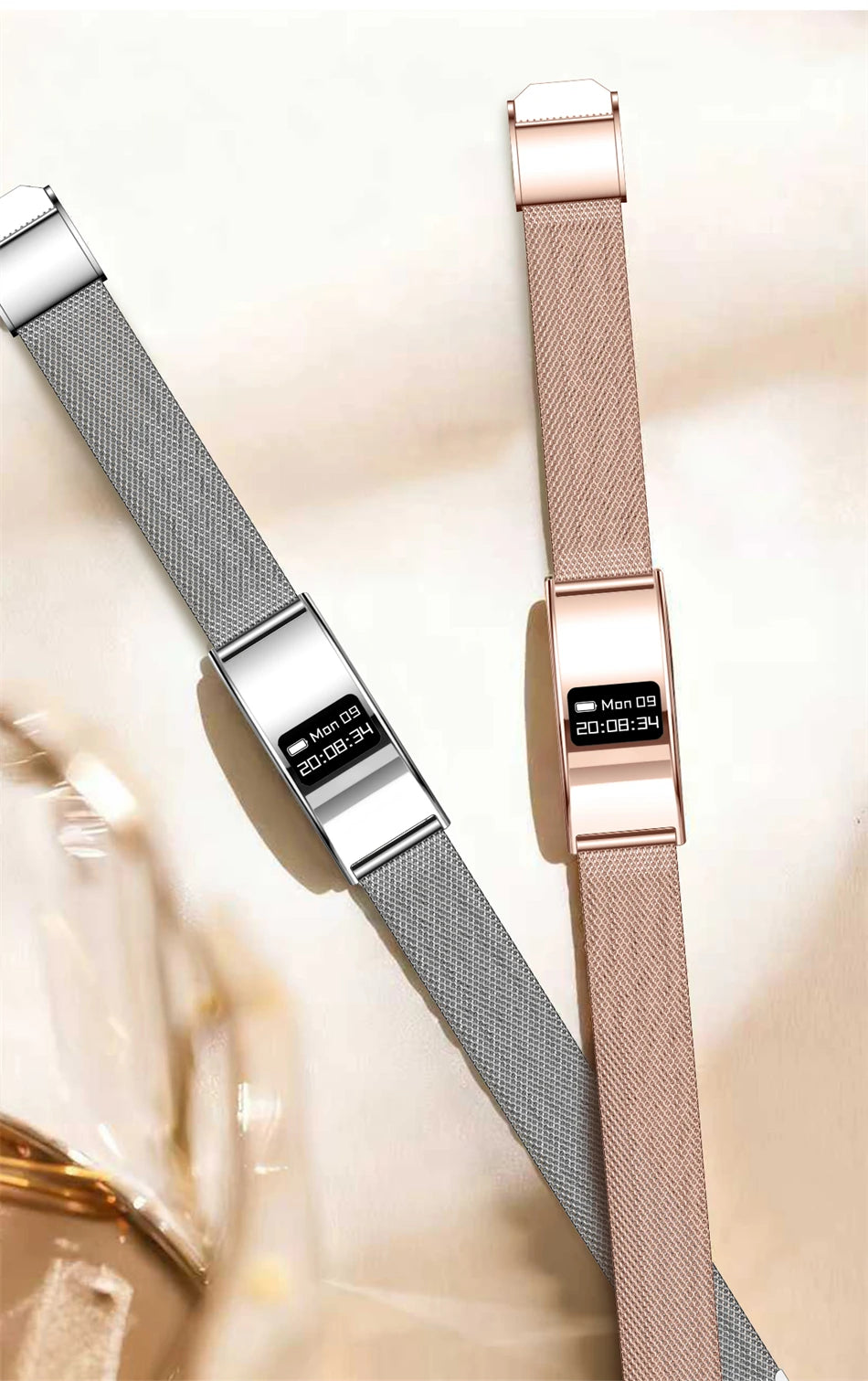 Montre Connectée Ultra-Fine BOXUXING 2026 – Suivi Cardio, SpO2, Sommeil, IPX8 | Bracelet Sportif Femme