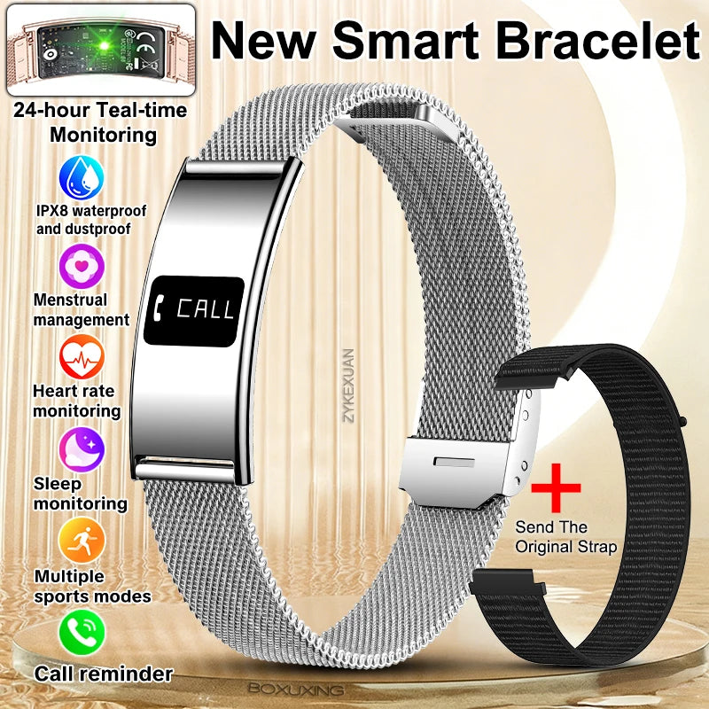 Montre Connectée Ultra-Fine BOXUXING 2026 – Suivi Cardio, SpO2, Sommeil, IPX8 | Bracelet Sportif Femme