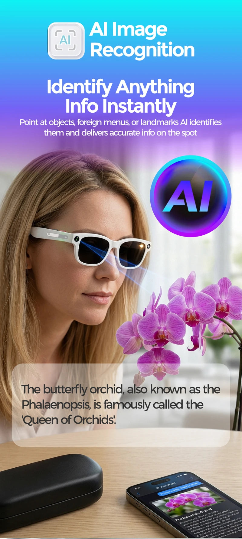 Lunettes Intelligentes IA Lenovo 2026 – Caméra HD 8MP, Vidéo 4K, Traduction IA, Appel Bluetooth & Musique