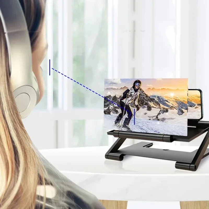 Amplificateur d’écran 3D pour smartphone – Loupe HD, projecteur vidéo, support réglable