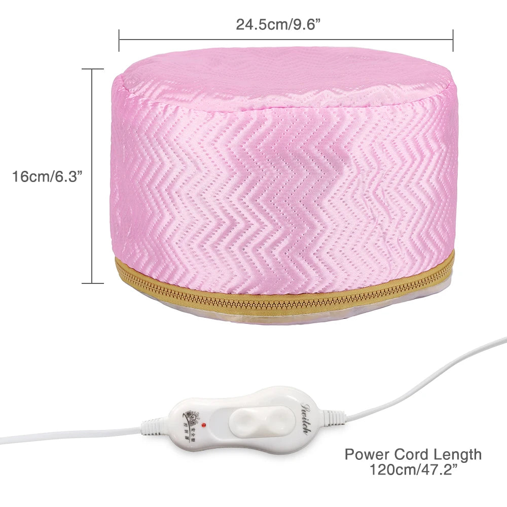 Bonnet Chauffant Traitant pour Cheveux – Vapeur Thermique, Soin Nourrissant, Spa Maison