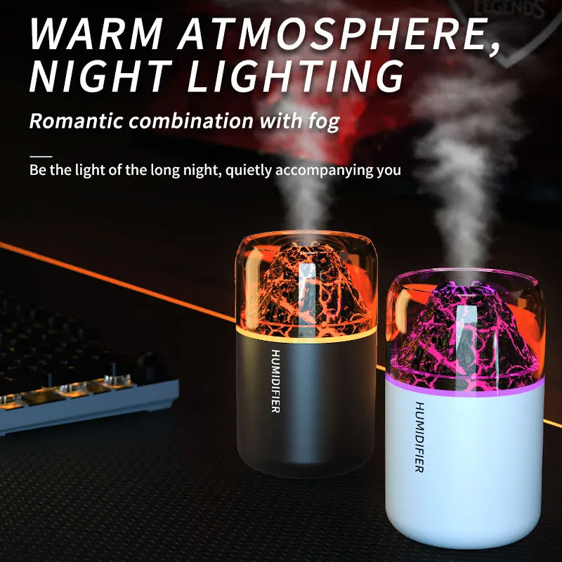 Humidificateur Diffuseur d'Arômes USB – Lampe Volcanique Colorée
