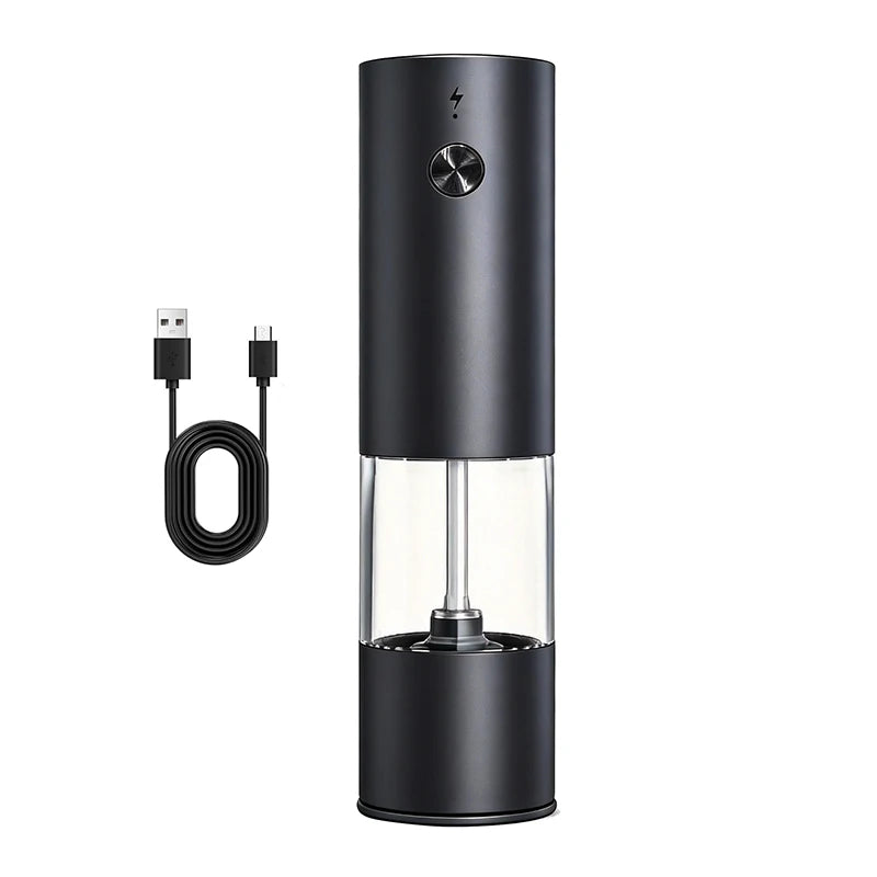 Ensemble de Moulins à Sel & Poivre Électriques – Rechargeables USB, Mouture Ajustable & Base de Rangement