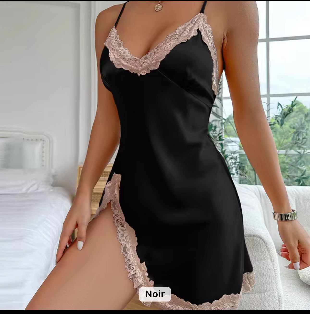 Robe pyjamas en satin